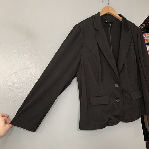 Lane Bryant Womens Size 24 Black Ponte Knit Blazer Jacket Business Career Classy - Picture 3 of 7